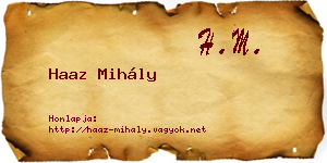 Haaz Mihály névjegykártya